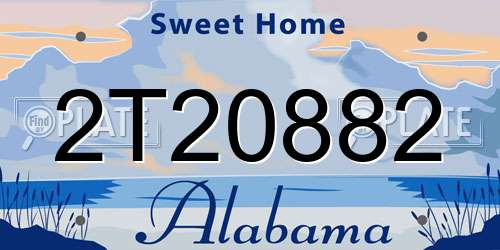 2T20882 Alabama License Plate