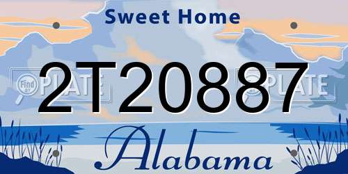 2T20887 Alabama License Plate