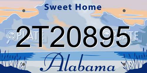2T20895 Alabama License Plate