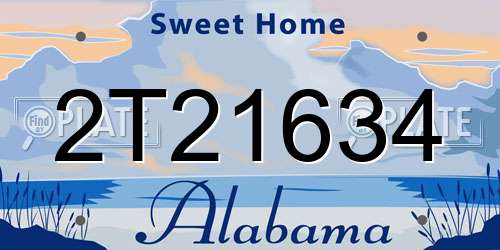 2T21634 Alabama License Plate