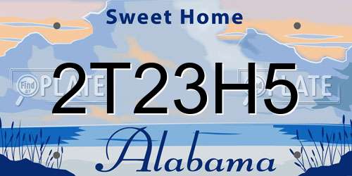 2T23H5 Alabama License Plate