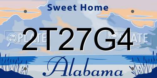 2T27G4 Alabama License Plate