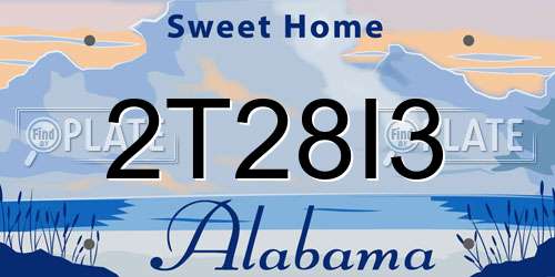 2T28I3 Alabama License Plate
