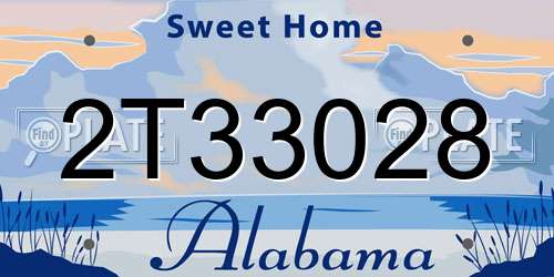 2T33028 Alabama License Plate