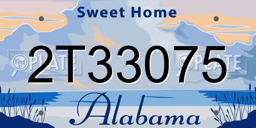 2T33075 Alabama License Plate