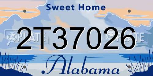 2T37026 Alabama License Plate