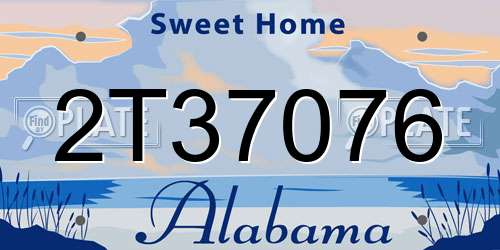 2T37076 Alabama License Plate