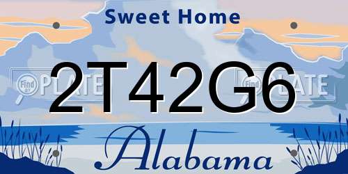 2T42G6 Alabama License Plate
