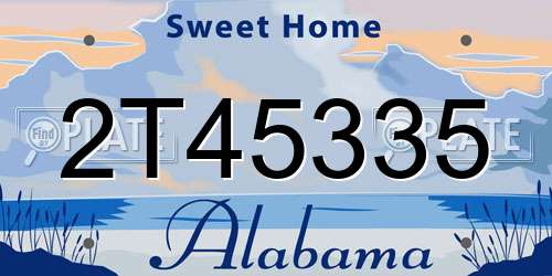 2T45335 Alabama License Plate