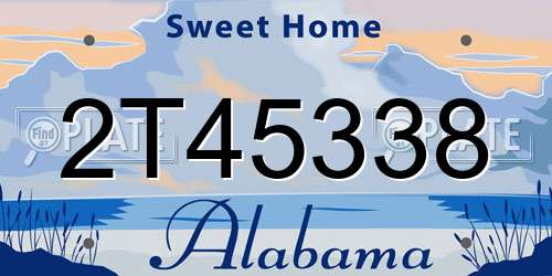 2T45338 Alabama License Plate