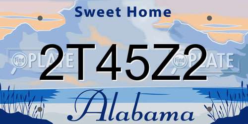 2T45Z2 Alabama License Plate