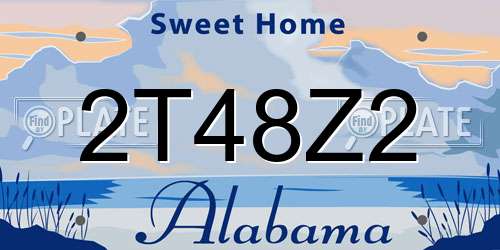 2T48Z2 Alabama License Plate
