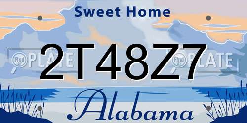 2T48Z7 Alabama License Plate