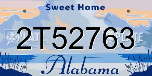 2T52763 Alabama License Plate
