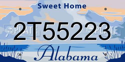 2T55223 Alabama License Plate
