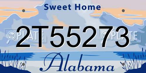 2T55273 Alabama License Plate