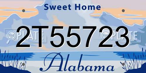 2T55723 Alabama License Plate