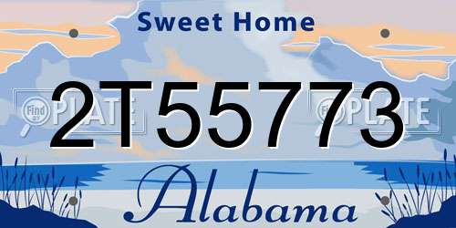 2T55773 Alabama License Plate