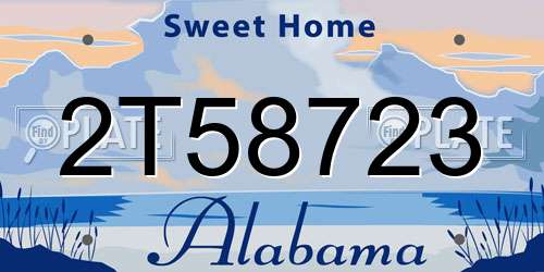 2T58723 Alabama License Plate