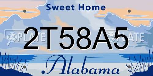 2T58A5 Alabama License Plate