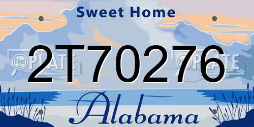 2T70276 Alabama License Plate