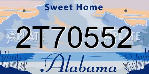 2T70552 Alabama License Plate