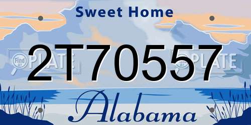 2T70557 Alabama License Plate