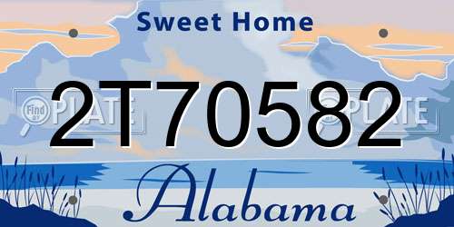 2T70582 Alabama License Plate