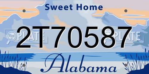 2T70587 Alabama License Plate