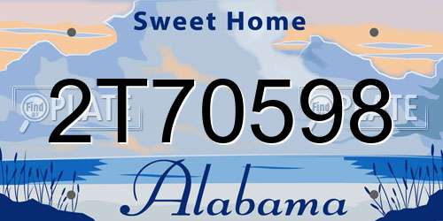 2T70598 Alabama License Plate