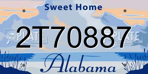 2T70887 Alabama License Plate