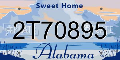 2T70895 Alabama License Plate