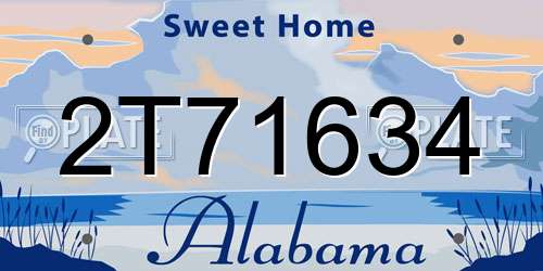 2T71634 Alabama License Plate
