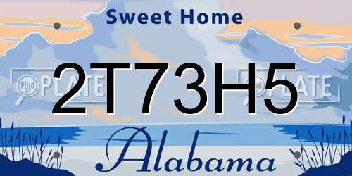 2T73H5 Alabama License Plate