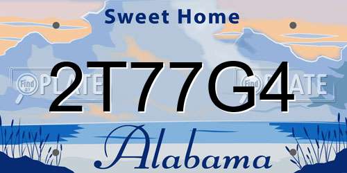 2T77G4 Alabama License Plate