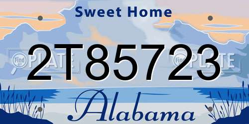 2T85723 Alabama License Plate