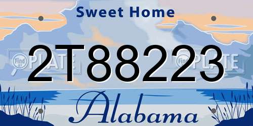 2T88223 Alabama License Plate