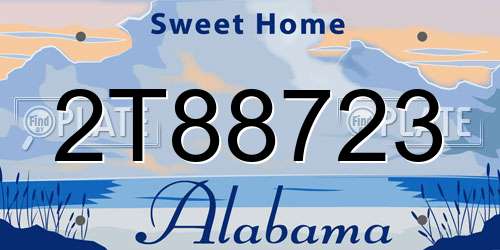 2T88723 Alabama License Plate