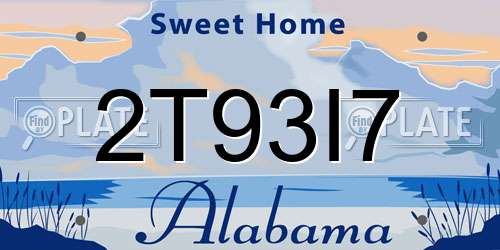 2T93I7 Alabama License Plate