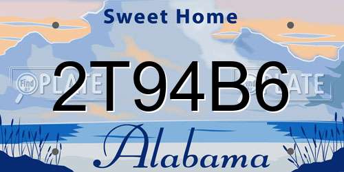 2T94B6 Alabama License Plate