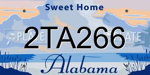 2TA266 Alabama License Plate