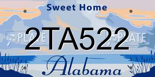 2TA522 Alabama License Plate
