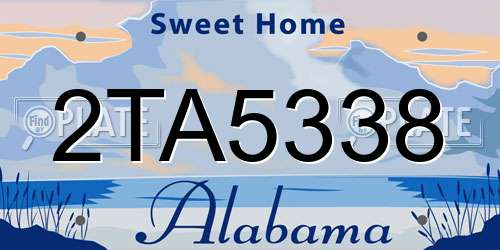 2TA5338 Alabama License Plate