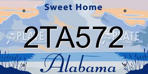 2TA572 Alabama License Plate