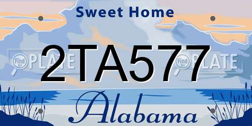 2TA577 Alabama License Plate