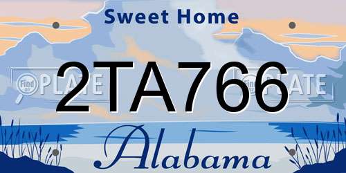 2TA766 Alabama License Plate