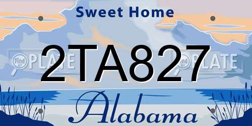 2TA827 Alabama License Plate