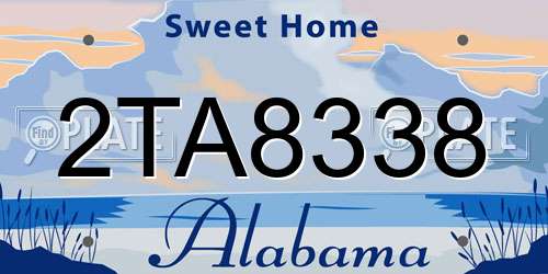 2TA8338 Alabama License Plate
