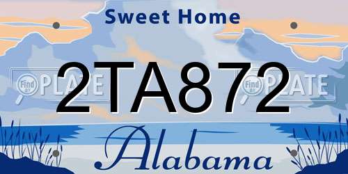2TA872 Alabama License Plate