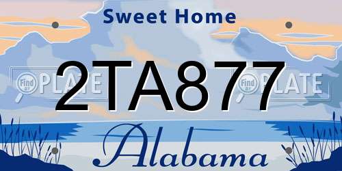 2TA877 Alabama License Plate